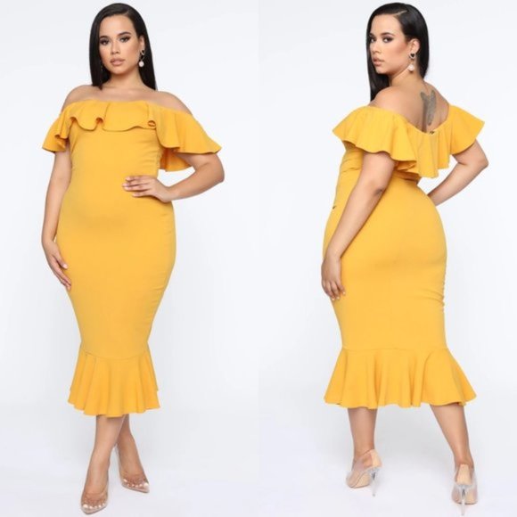 Fashion Nova Dresses & Skirts - Fashion Nova Yellow Moments Like This Dress 2XL